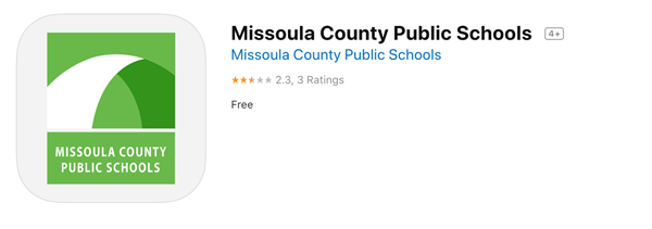 Screen Shot of the MCPS app located in the Google Play Store 